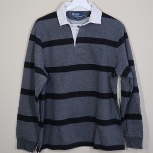 Polo by Ralph Lauren Striped Gray Long-Sleeve Polo